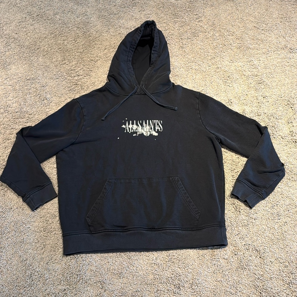 All Saints Black Hoodie Mens Medium